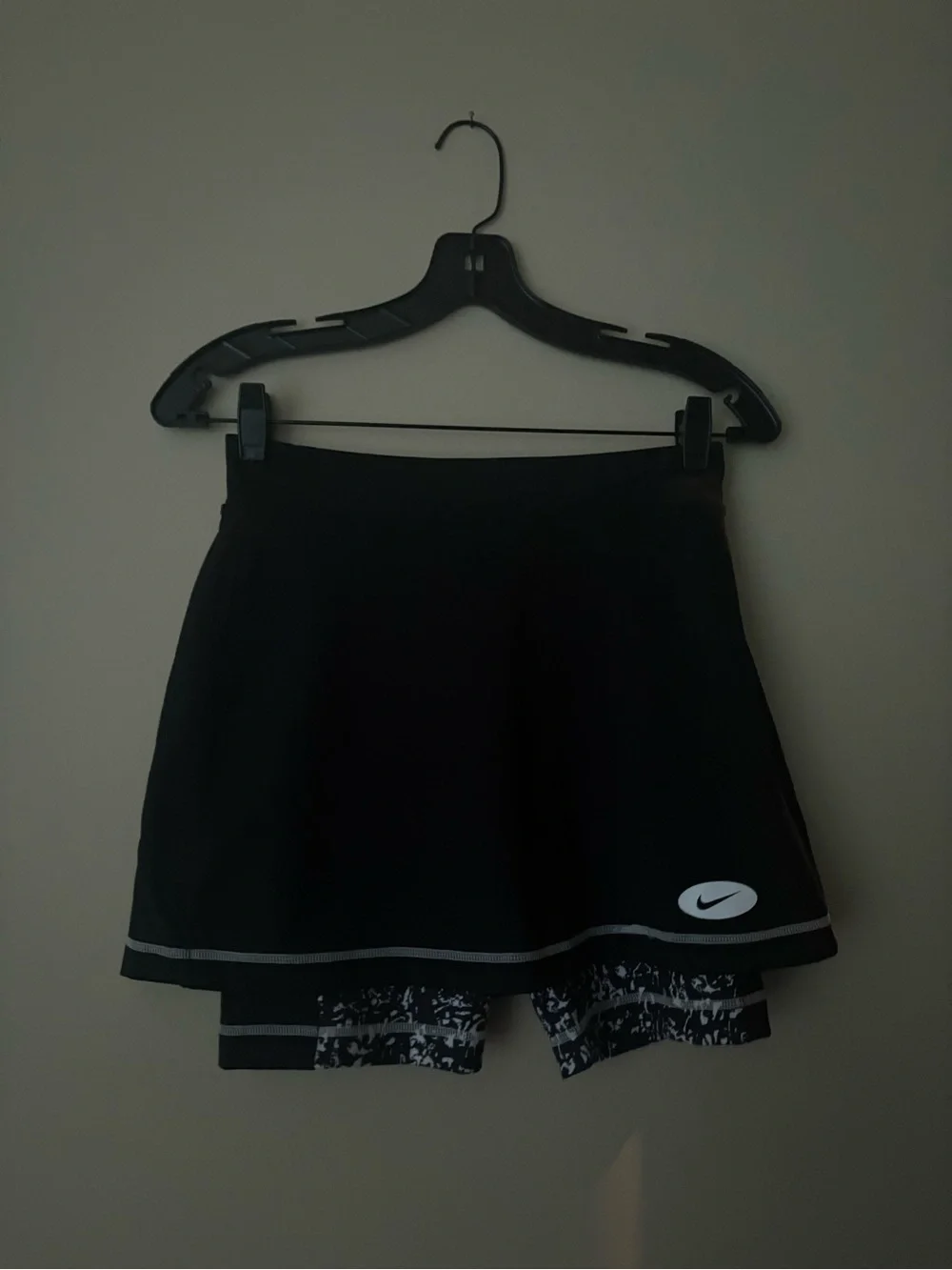 Girls Nike Black Skort with Patterned Biker Shorts